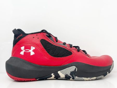 Under Armour Boys Lockdown 6 3025617-600 Red Basketball Shoes Sneakers Size 7Y For Discount