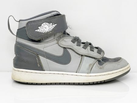 Nike Boys Air Jordan 1 Hi FlyEase DC7986 Gray Basketball Shoes Sneakers Shoes 6Y Supply