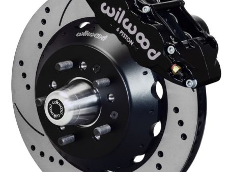 Wilwood Narrow Superlite 6R Dust-Seal Front Hub Kit 14.00in Drilled 1965-1969 Mustang Drum Spindle on Sale